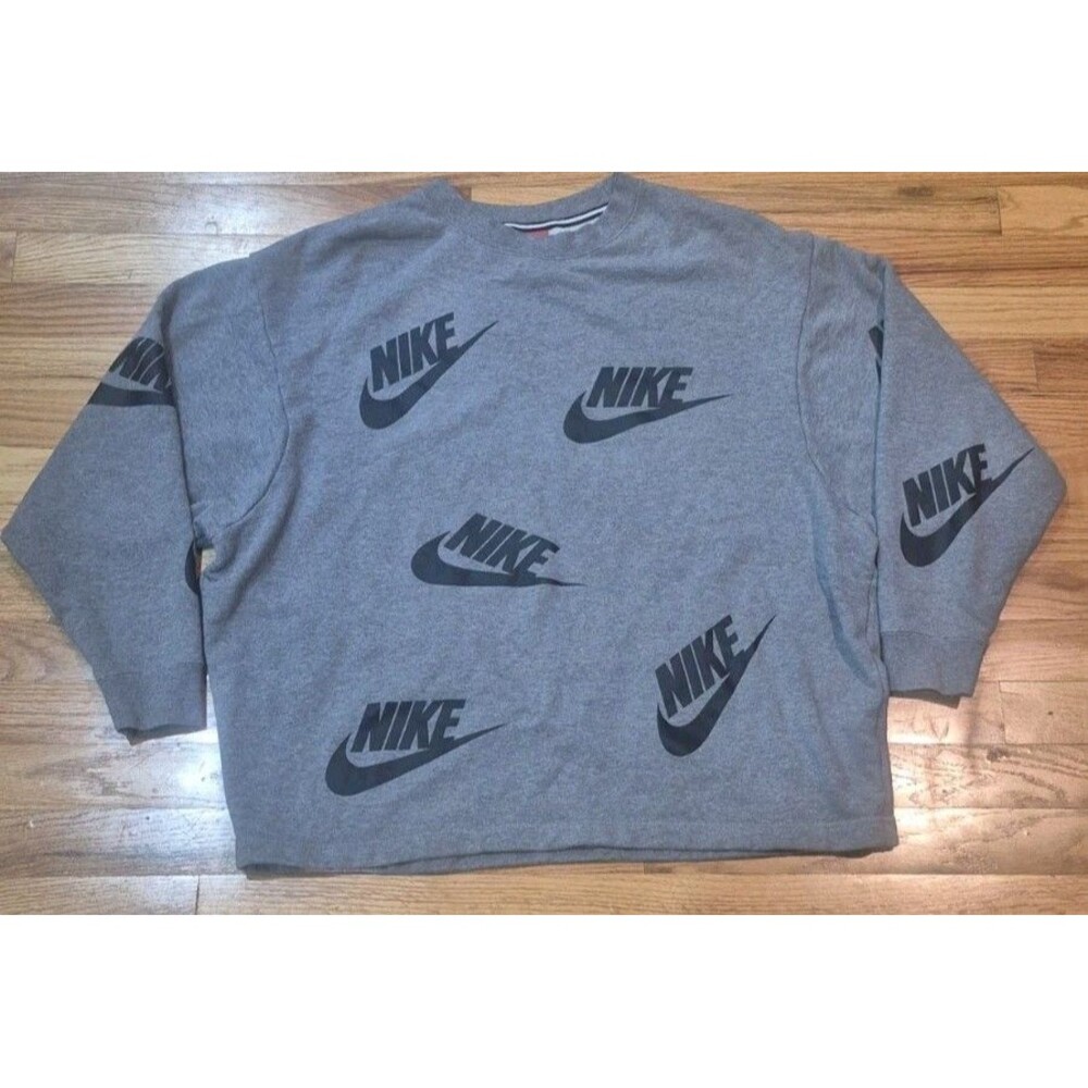 Lot of 2 Nike Sportswear Futura Toss Logo AOP Sweatshirts Women's Size Large - Picture 7 of 12
